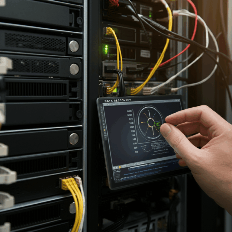 a man recovering lost data using a hardware
