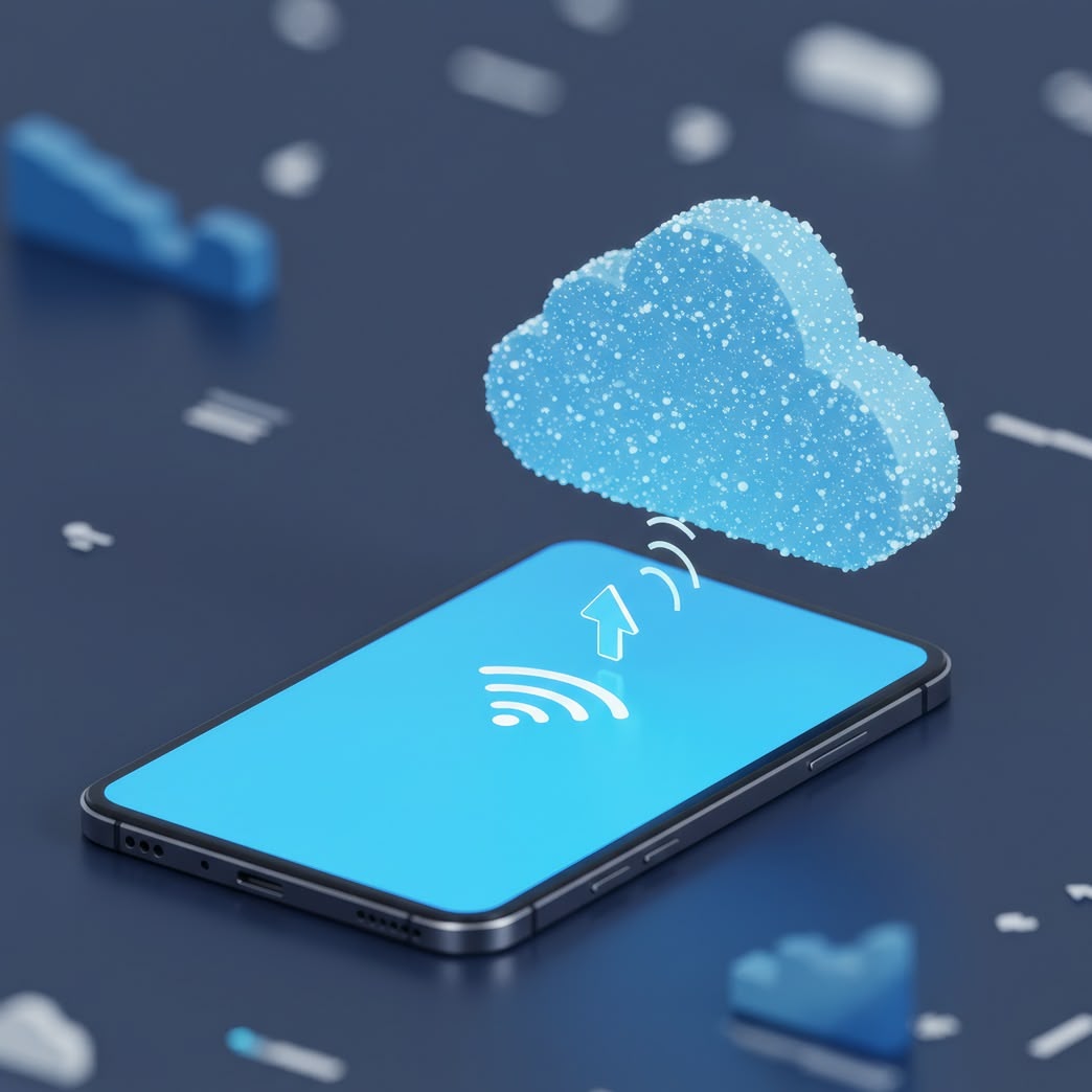 microsoft teams phone an image of a phone with a cloud on top of it with a wifi logo on its screen