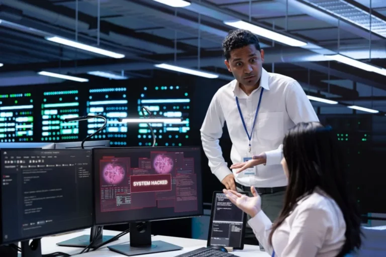 a group of people worrying about a breach as their system got hacked due to a cybersecurity mistake
