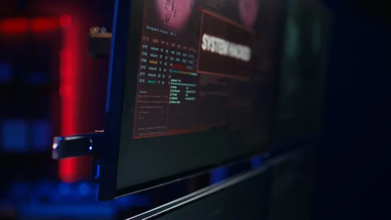 a computer screen with a notification of system hacked